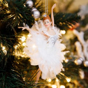 Украшение елоч Балерина Белоснежка стекло 12х9,5х17см 248149