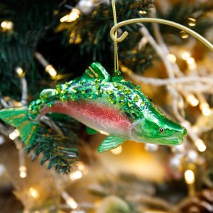 Украшение елочное Холидей Классик Фигурка Горбуша стекло 14,5х4,5х6,5