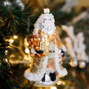 Украшение елочное Холидей Классик Фигурка Дед Мороз Зимнее барокко