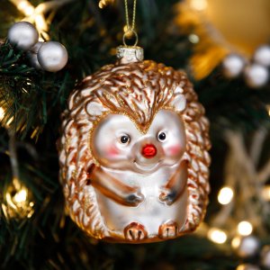 Украшение елочное Холидей Классик Фигурка Ежик лесной стекло