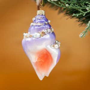Украшение елочное Холидей Классик Фигурка Ракушка Конча сиреневая