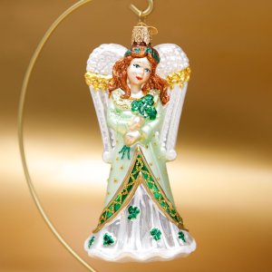 Украшение елочное Ангел ирландский стекло 14,5х6,5см 10218