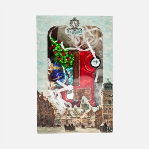 Украшение елочное Машинка с елкой Машинка с елкой стекло 17х9см S784