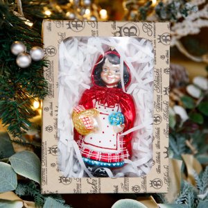 Украшение елочное Красная шапочка стекло 14х4см 0707.745