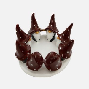 Подсвечник Харвест Кольцо гномиков в черном стекло 10х9см 3598