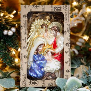 Украшение елочное Рождество стекло 17х11,5см FBF532