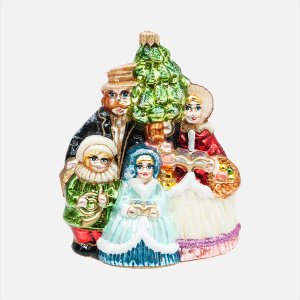 Украшение елочное Семья певцов стекло 16х12см 09122305