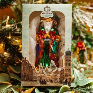 Украшение елочное Три волхва стекло 18х8см S690