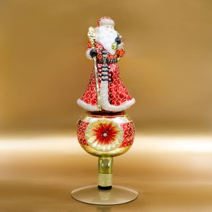 Украшение елочное Верхушка ДедМороз классический стекло 30,5х11см T8