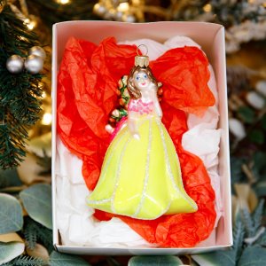 Украшение елочное Фея Лайм стекло 13х9см 140601