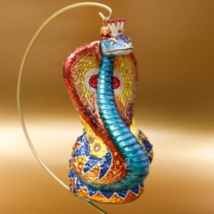 Украшение елочное Королевская кобра Ван Гог стекло 17,5х8см 5277-vangog