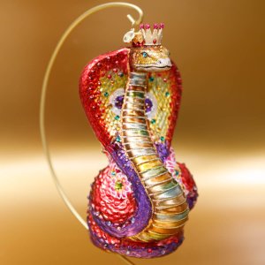 Украшение елочное Королевская кобра Фрида стекло 17,5х8см 5277-frida