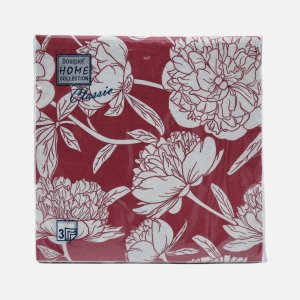 Салфетки Букет Хоум КоллекшнВенеция бордовый бум 33*33 3сл 20лист