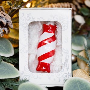 Украшение елоч Ленигрушка Конфета КБ 10см стекло