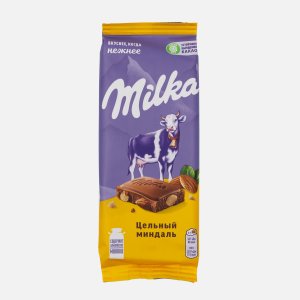 Шоколад Милка молочный с цельным миндалем 80г