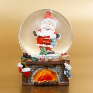Фигурка декор в стек шаре Дед Мороз D6см L6 W6 H8см стекло