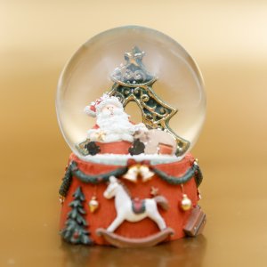 Фигурка декор в стек шаре Дед Мороз D6,5см L6,5 W6,5 H9см стекло