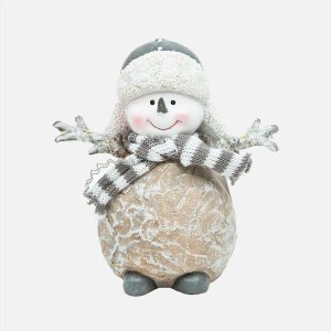 Фигурка декор Снеговик c подсветкой L14 W7,5 H14,5см полимер