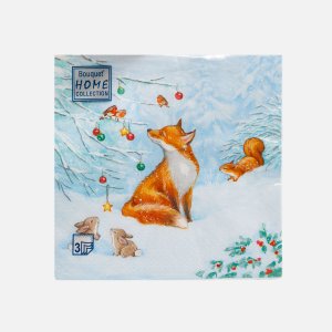 Салфетки Букет Хоум Коллекшн Лисичка бум 33*33 3сл 20лист