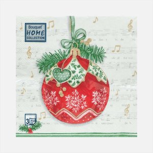 Салфетки Букет Хоум Коллекшн Музыкальный шар бум 33*33 3сл 20л