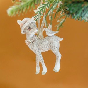 Украшение елочное Олень подвесное L6 W2 H9см полимер