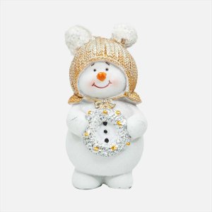 Украшение елочное Снеговик подвес L6 W4,5 H10см 2в полимер