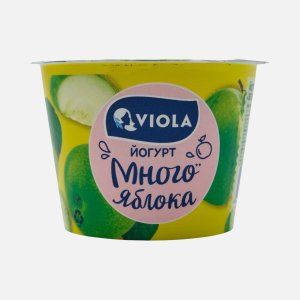 Йогурт Виола Вери Берри Зеленое яблоко 2.6% пл/ст 180г