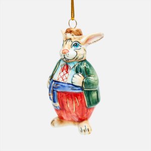 Украшение елочн Лефортовский фарфор Заяц русый фарфор 5х6х9,5см