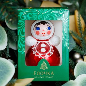 Украшение елочное  Неваляшка 9см стекло С2229