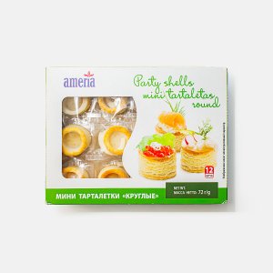 Тарталетки Америа Мини круглые 12шт 72г