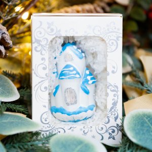 Украшение елочное Ленигрушка Замок 8см стекло