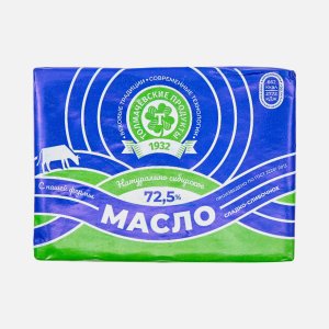 Масло Толмачевские продукты Крестьянское сладко-сливочное несоленое в/с 72.5% фольга 180г