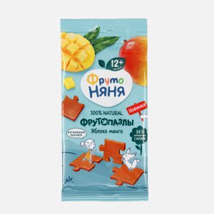 Фруктовые кусоч ФрутоНяня Пазлы яблоко/манго с 12мес 20г