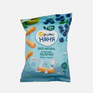 Палочки ФрутоНяня кукурузные яблоко/черника с 12мес 20г