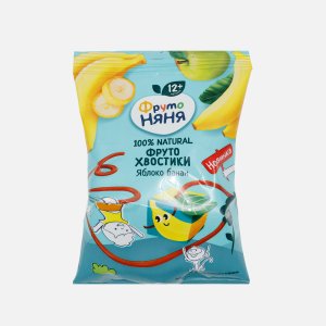 Фруктовые кусоч ФрутоНяня ФрутоХвостики ябл/банан с 12м 15г