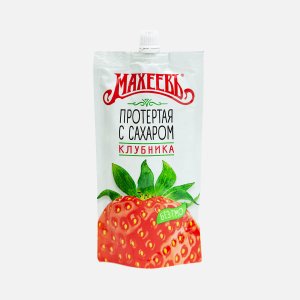 Клубника Махеевъ протертая с сахаром дой/пак 300г