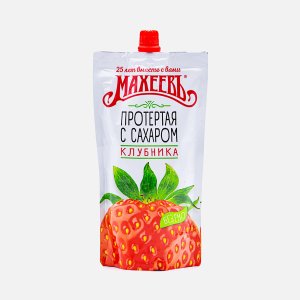 Клубника Махеевъ протертая с сахаром дой/пак 300г