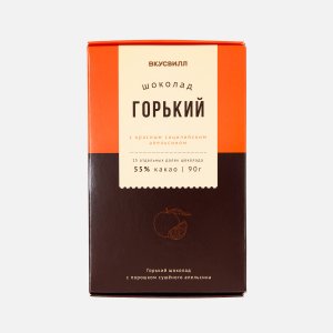 Шоколад Вкусвилл горький с красным сицилийским апельсином 90г