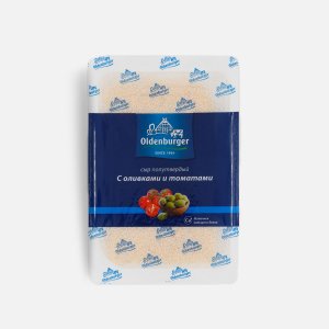 Сыр Ольденбургер с оливками и томатами нарезка 45% пл/уп 125г