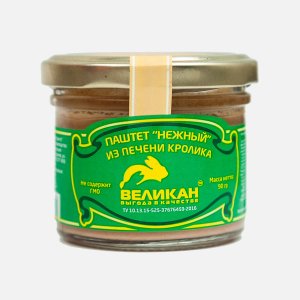 Паштет Великан Нежный из печени кролика ст/б 90г