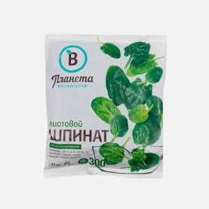 Шпинат Планета Витаминов листовой с/м 300г