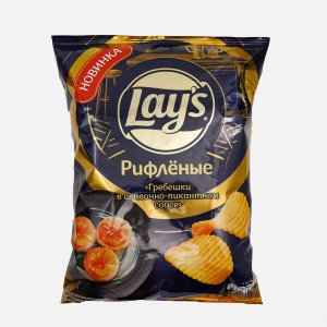 Чипсы Лэйс Рифленые Гребешки в сливочно-пикантном соусе 105г