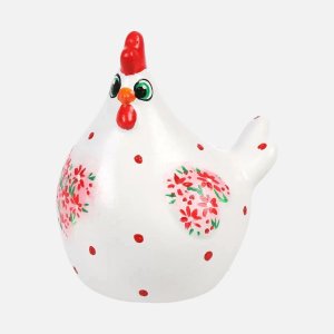 Фигурка Эвис Курица большая гладкая с росписью бел 14,5см гипс