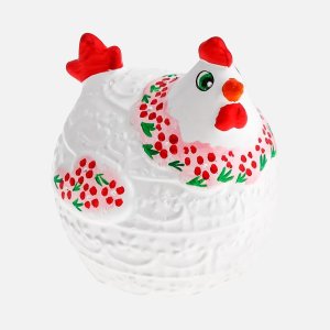 Фигурка Эвис Курица большая узорчатая с росписью белая 13см