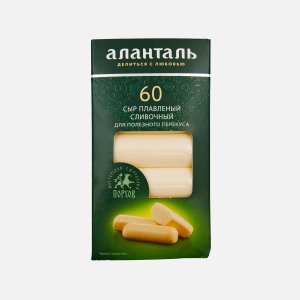 Сыр Аланталь №60 плавленый сливочный палочки 40% к/к 140г