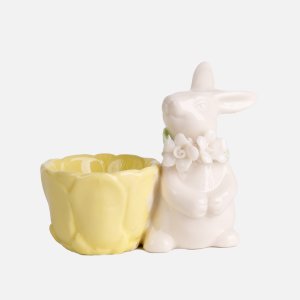 Подставка для яйца Заяц L10,5 W5,5 H8см фарфор 816329