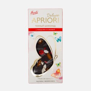 Шоколад Априори Делюкс Горький с миндалем и клюквой к/к 85г