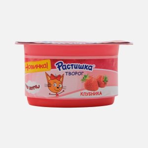 Творог Растишка Клубника обогащенный 3.5% пл/ст 110г