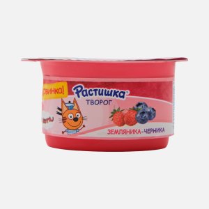 Творог Растишка Земляника-черника обогащ 3.5% пл/ст 110г