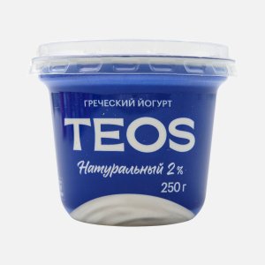 Йогурт Теос Греческий натуральный 2% пл/ст 250г